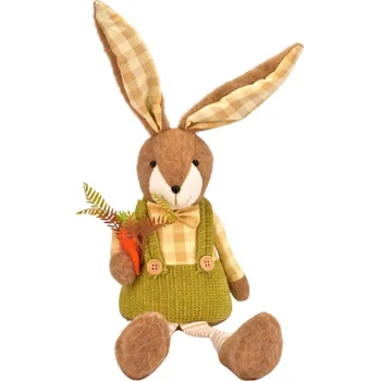 Plyšový zajíc s mrkví 54 cm zeleno-hnědý