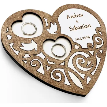 Svatební dekorace GRAVENO Svatební PODTÁCEK na prsteny