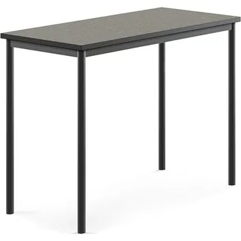 Jídelní stůl Stůl SONITUS, 1200x600x900 mm, antracitově šedé nohy, deska s linoleem, tmavě šedá