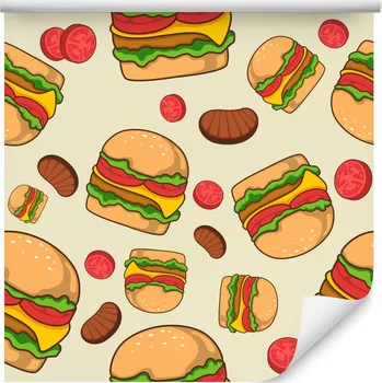 Fototapeta Tapeta pro teenagery Hamburgery Rychlé občerstvení Jídlo