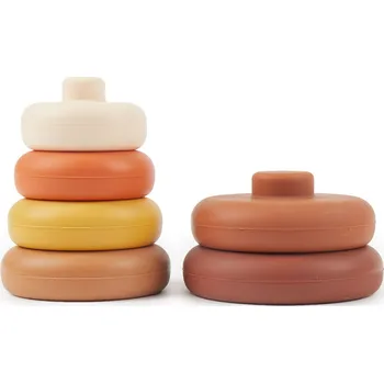 Hračka pro nejmenší Bieco - Silikonová stohovací věž - Chocolate Bliss