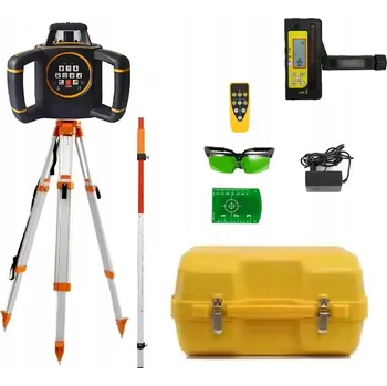 Měřící laser Rotační laser VEVOR-TOOL ZELENÝ, 640G DIGITÁLNÍ sada s latí 2,4 m, stativem 800 m IP54