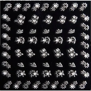 Samolepky na nehty Niko, stříbrné květiny