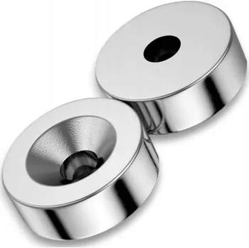 Dekorativní magnet 2x Neodymový prstencový MAGNET se OTWÓRem pro šrouby, silný, 8x3 mm, OTVOR 3 mm