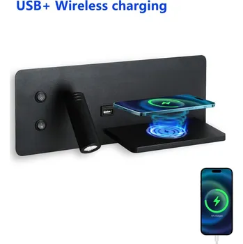 Bodové svítidlo Immax LED Be PREPARE 4v1, bodové svítidlo s QI nabíjením, USB černá varianta pravá