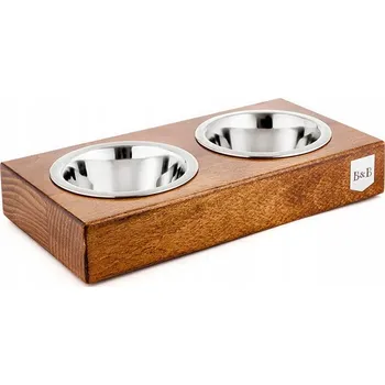Miska pro psa Sada dvou kovových misek Bowl & Bone Republic, hnědá, 0,22 l