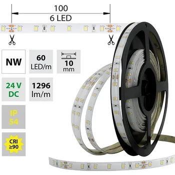 LED páska LED pásek SMD2835 NW, 60LED/m, 14,4W/m, 1296lm/m, IP54, DC 24V, 10mm, 5m