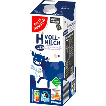 Mléko G&G Trvanlivé plnotučné mléko 3,5% 1L - originál z Německa