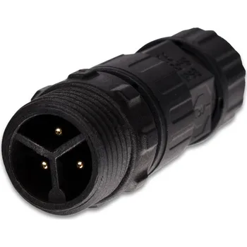 LED páska Vidlice bez převlečné matice M16, 3piny, IP67, pájecí