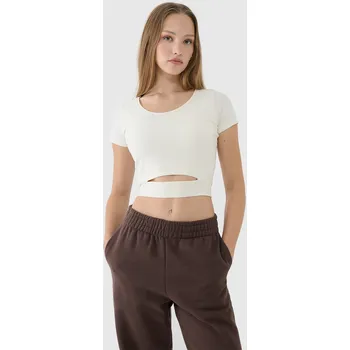 Dámská móda Dámské triko 4F 4FRSS25TTSHF2695 OFF WHITE XL