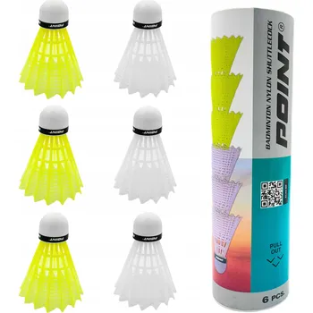 Badmintonové Míčky POINT nylonové bílo-zelené 6 Ks