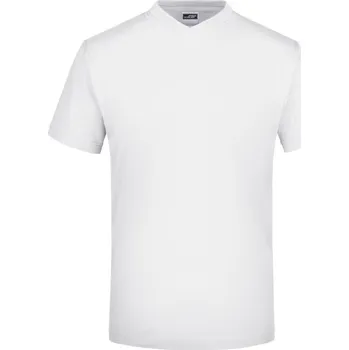 pracovní tričko James & Nicholson Tričko JN 03 s výstřihem do V, krátký rukáv, pánské COT02000300104-white XL Bílá