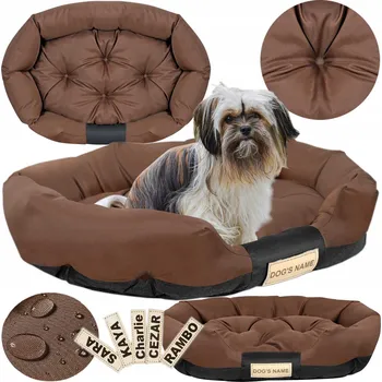 Pelíšek pro psa Pelíšek voděodolný hnědý oválný L se silikonovou výplní