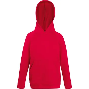 Dětská móda Fruit of the Loom Mikina Kids Lightweight Hooded Sweat s kapucí, dětská COT16200900462-red Červená 5-6