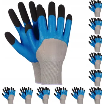 Pracovní rukavice Pracovní Rukavice Rukavice 12 PÁRŮ Odolné Latexové Ochranné Potažené R 10 BOZP