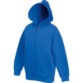 Chlapecké kalhoty Fruit of the Loom Mikina Classic Kids Jackets kapucí na zip, dětská COT162045450a6-royal blue Modrá královská 140