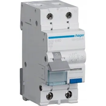 Proudový chránič Hager Proudový chránič B20A 30mA ADC920D 1P+N