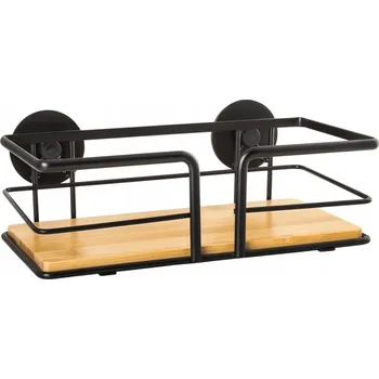 Koupelnový nábytek Koupelnová polička AWD INTERIOR 1937 černá bambusová samolepicí