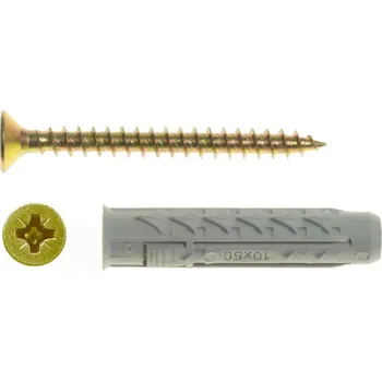 Hmoždinka BX10+US6X80/100 Hmoždinka s rozpěrkou BX + vrut s kuželovou hlavou