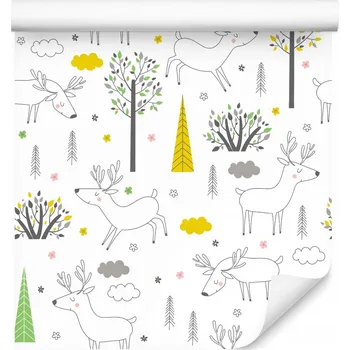 Fototapeta Tapeta do dětského pokoje jeleni les stromy příroda