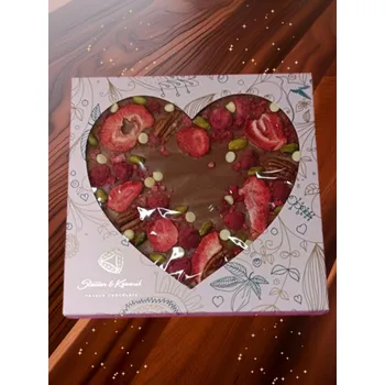 Čokoláda Čokoládové srdce plné lásky - mléčná čokoláda s ořechy a ovocem