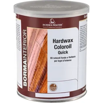 barva a nátěr na dřevo Olej na dřevo Borma Wachs Hardwax Coloroil Quick 4992B.1QK bílý 1 l