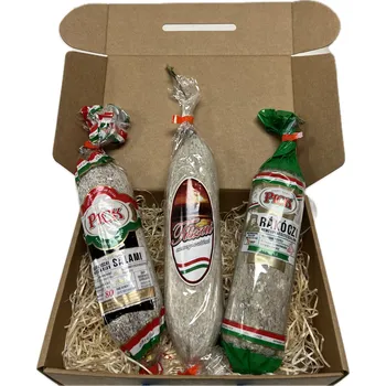 Dárkový potravinový koš Degustační balíček maďarských salámů