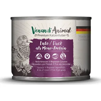 Krmivo pro kočku Venandi Animal – kachna jako jediný zdroj bílkovin 24 × 200 g