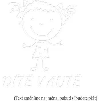 Samolepicí dekorace na vozidlo Dítě v autě holčička s culíky samolepka na auto Zelená Velikost A