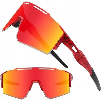 Sluneční brýle SPORTOVNÍ POLARIZAČNÍ BRÝLE NA KOLO MTB BĚHÁNÍ CYKLISTIKA ČERVENÉ