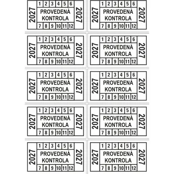 Papír Provedená kontrola - 2027 samolepící vinylová fólie arch 10ks-45x25 mm bílá