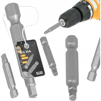 Bit 2x BIT ŠROUBOVÁKU H4 HEX 50mm MAGNETICKÝ KONEC Šroubovací 1/4 Dlouhý Ocel