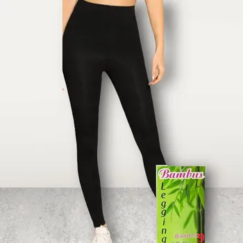 Dámské legíny Klasické černé legíny Bambus Velikost: XL/XXL