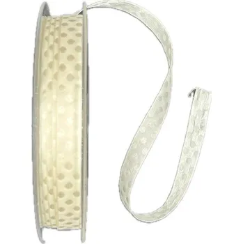 Stuha Stuha saténová BILBAO CREAM smetanová A 10mm x 20m ( 4,95 Kč/m) (Stuha saténová, lesklá, oboulící, smetanová)