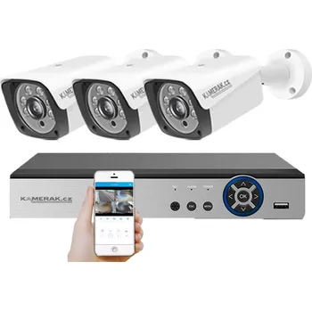 Kompletní kamerový systém 3 kamerový AHD set HE3-55E 5Mpx 1920p, H.265, CZ menu