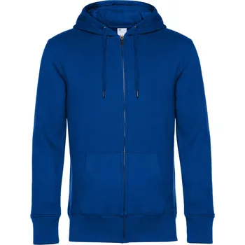 pracovní mikina B&C Mikina KING Zipped Hood s kapucí a zipem, pánská COT01U03K05013-royal 3XL Modrá královská