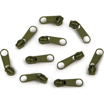 Zip Jezdec ke spirálovým zipům No 3 pro metráž typu POL Varianta: 327 zelená olivová, Balení: 100 ks