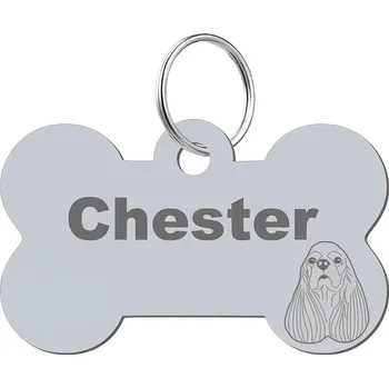 psí známka Adresář, identifikační známka kost ve tvaru kosti Mejk Jewellery stříbrná