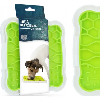 Miska pro psa PODLOŽKA PRO POMALÉ JÍDLO pro psy a kočky 20x20 cm, LÍZACÍ PODLOŽKA na pamlsky, PRO PSA BM