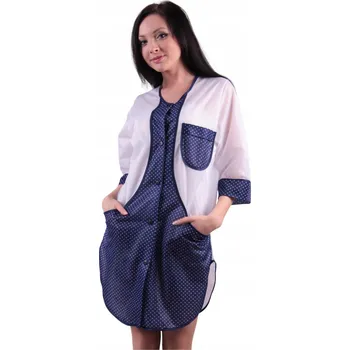 Kuchyňská zástěra DÁMSKÁ ZÁSTĚRA S RUKÁVEM BÍLO-MODRÁ M-129 VEL. 50