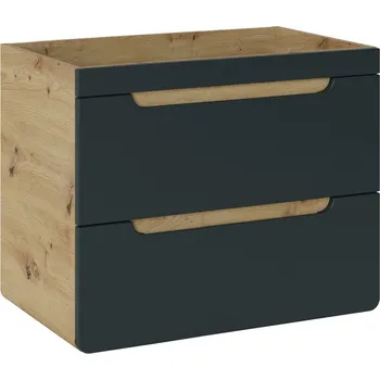 Policová skříň Závěsná skříňka pod umyvadlo Aruba 8202 s deskou 70 cm dub craft zlatý/vesmírně šedá mat