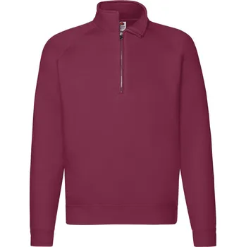 pracovní mikina Fruit of the Loom Mikina Premium Zip Neck Sweat s 1/4 zipem COT16203237004-burgundy XL Burgundová