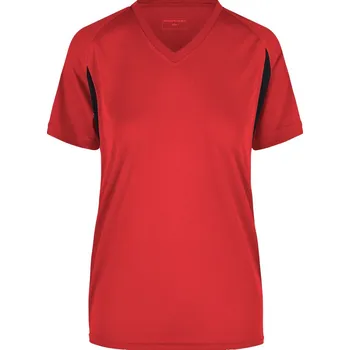 pracovní tričko James & Nicholson Tričko JN 316, běžecké, krátký rukáv, dámské COT02031687603-red/black L Červená/černá