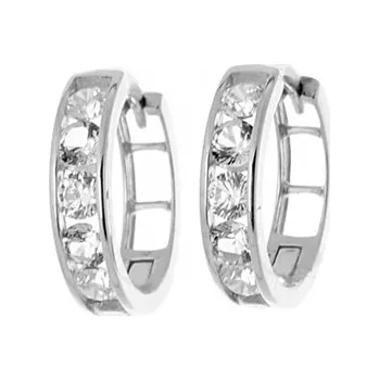 Náušnice Náušnice z bílého zlata kroužky NA1685F + DÁREK ZDARMA