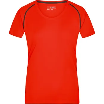 pracovní tričko James & Nicholson Tričko JN 495, funkční, krátký rukáv, dámské COT020495k5200-bright oran XS Oranžová jasná/černá