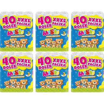 Toaletní papír Suchý toaletní papír bez vůně Miśki 240 ks