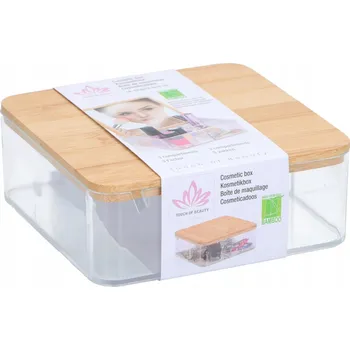 Organizér na kosmetiku BAMBUSOVÝ ORGANIZÉR / KONTEJNER NA KOSMETIKU se zrcátkem