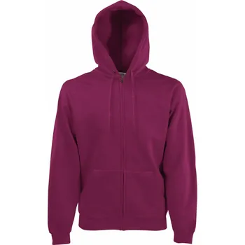 pracovní mikina Fruit of the Loom Mikina Premium Hooded Sweat Jacket s kapucí COT16203437005-burgundy 2XL Burgundová