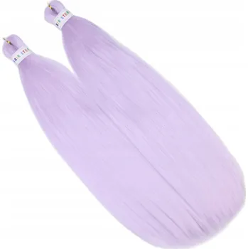 Příčesek Syntetické vlasy KANEKALON copánky 2 culíky 70 cm levandulová PŘEDPŘIPRAVENÉ