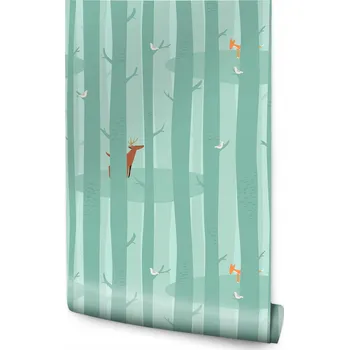 Fototapeta Tapeta pro děti Pastelové STROMY Zvířátka Pohádka